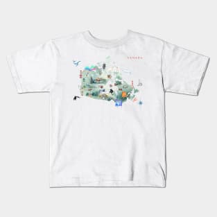 Illustrated Map of Canada Kids T-Shirt